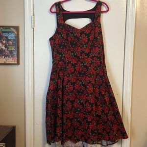 Rose print dress